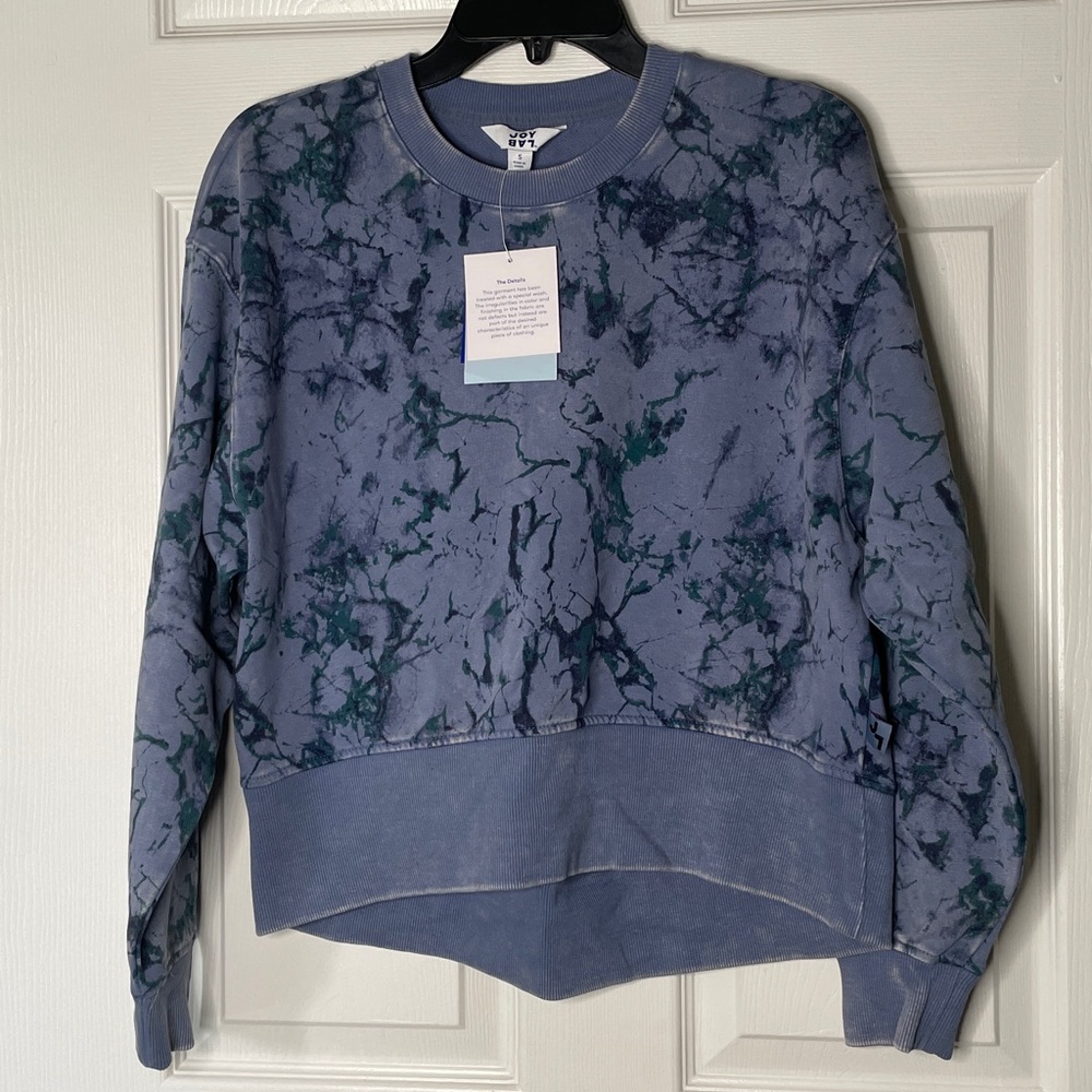 NWT JoyLab Marbled Print Crewneck Sweatshirt & Sweatpants Set - Picture 2 of 9